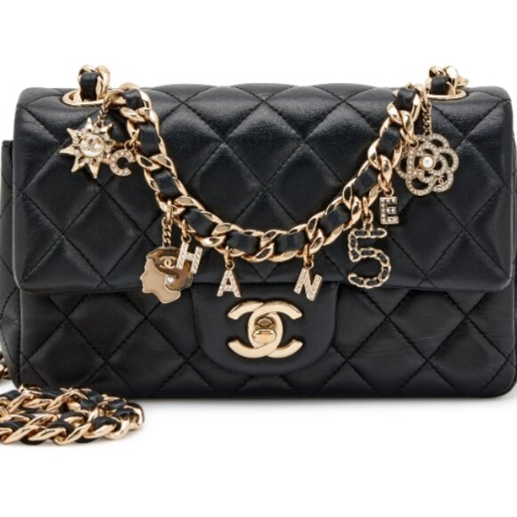 Chanel Coco Charms Mini Rectangular Flap Bag – Black Quilted Lambskin, Gold Hard - Picture 12 of 14